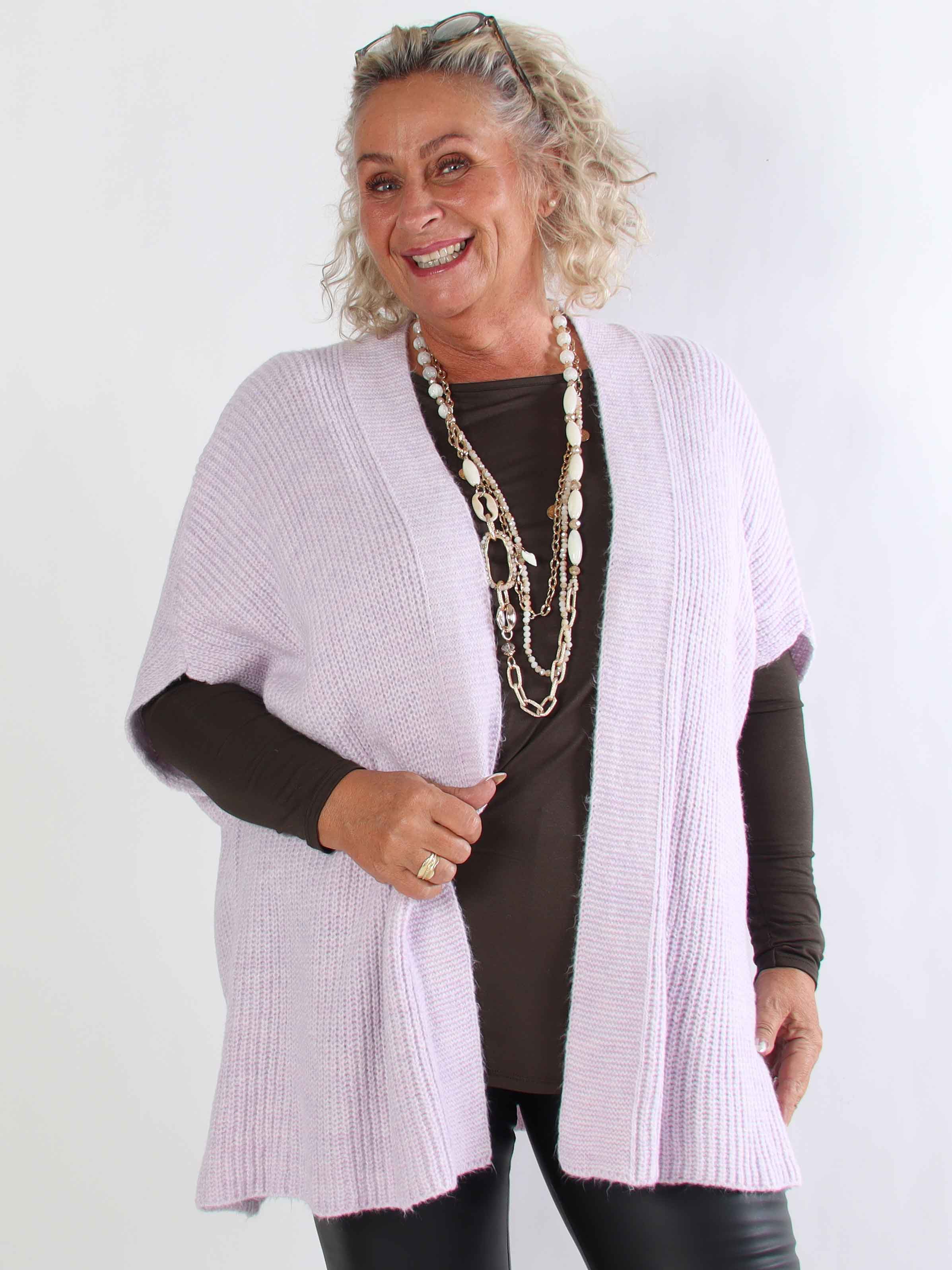 Delfini - Plus size strikcardigan med korte ærmer